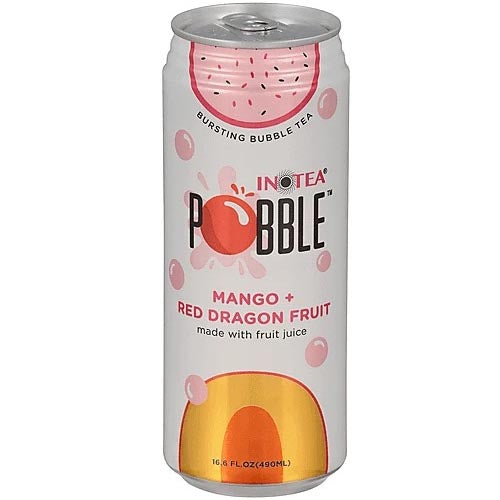 Inotea – Pobble – Mango + Red Dragon Fruit – Bursting Bubble Tea – Made with Fruit Juice – 490 ML