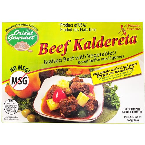 Orient Gourmet – Beef Kaldereta – Braised Beef with Vegetables – Fully Cooked – Just Heat and Serve – 12 OZ