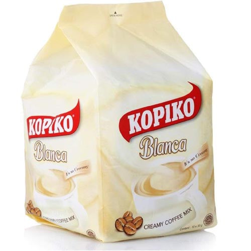 Kopiko – Instant 3 in 1 Blanca Coffee Mix – 10 Sachet / Packet Bag – 30 G