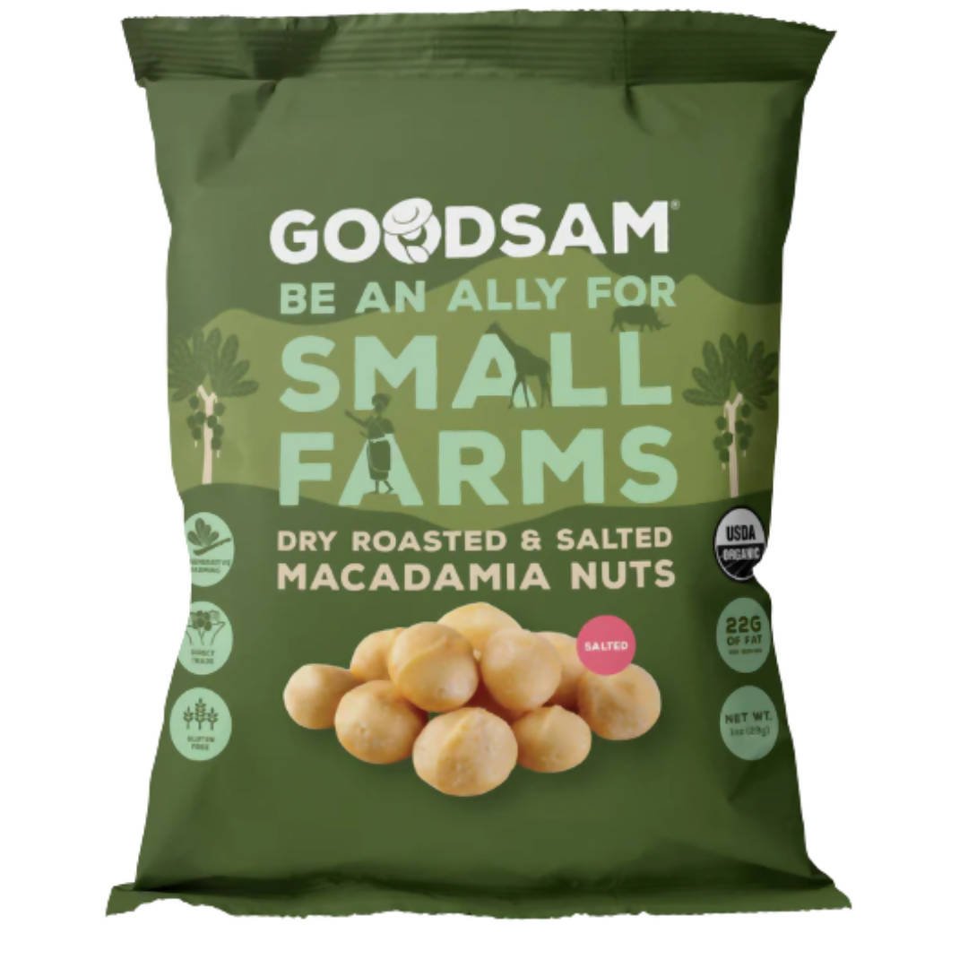 GoodSam Macadamia Nuts, Dry Roasted & Salted, Organic Bags – 12 bags x 8 oz