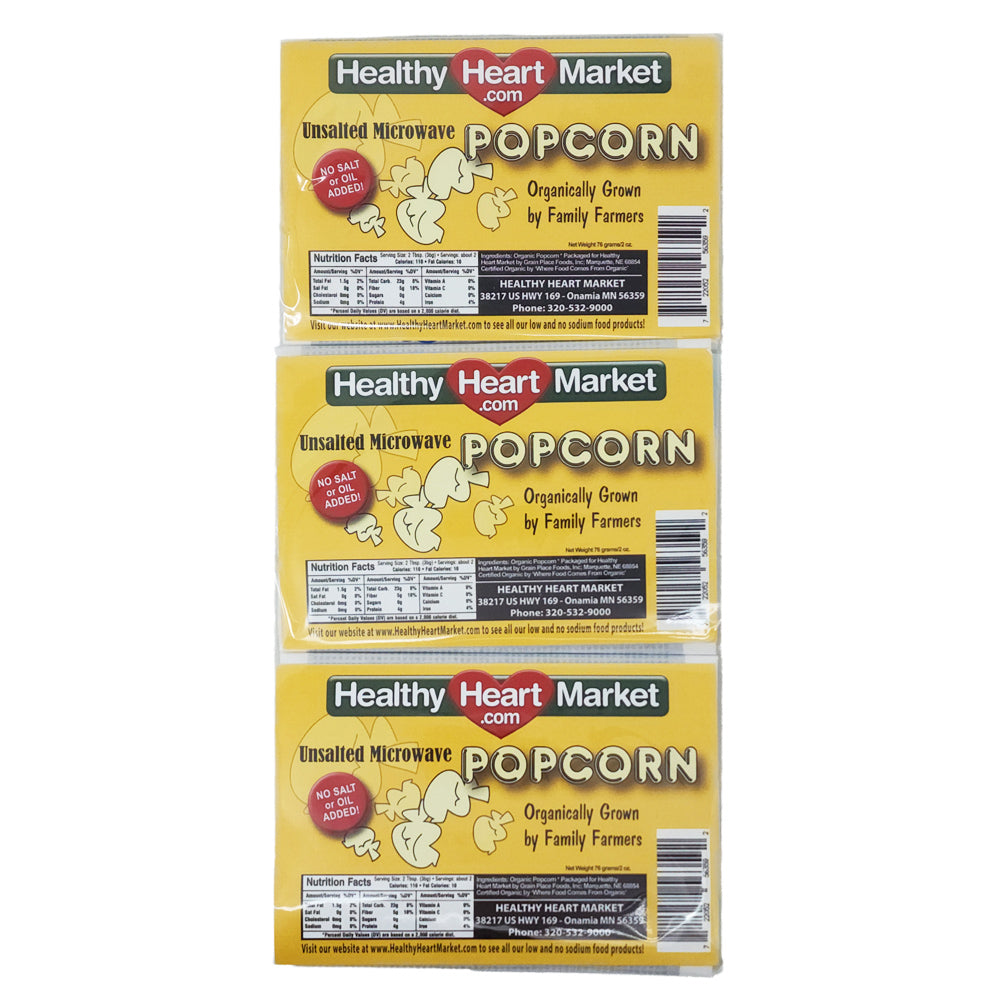 3 Pack – Healthy Heart Market No Salt Microwave Popcorn