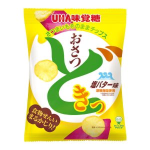 UHA “Osatsu Doki” Sweet Potato Chips, Salt Butter Flavor, 65g in 1 bag