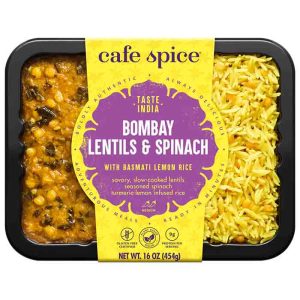 Cafe Spice – Bombay Lentils Spinach, 16oz | Pack of 6