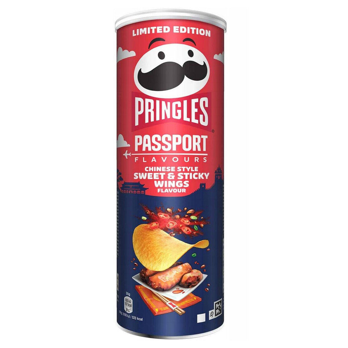 Pringles Passport flavors Chinese style sweet and sticky wings potato Chips 165g BELGIUM (Case of 12)