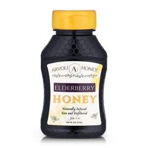 Arvoli Honey Elderberry Infused Honey Bottles – 12 bottles x 8 oz