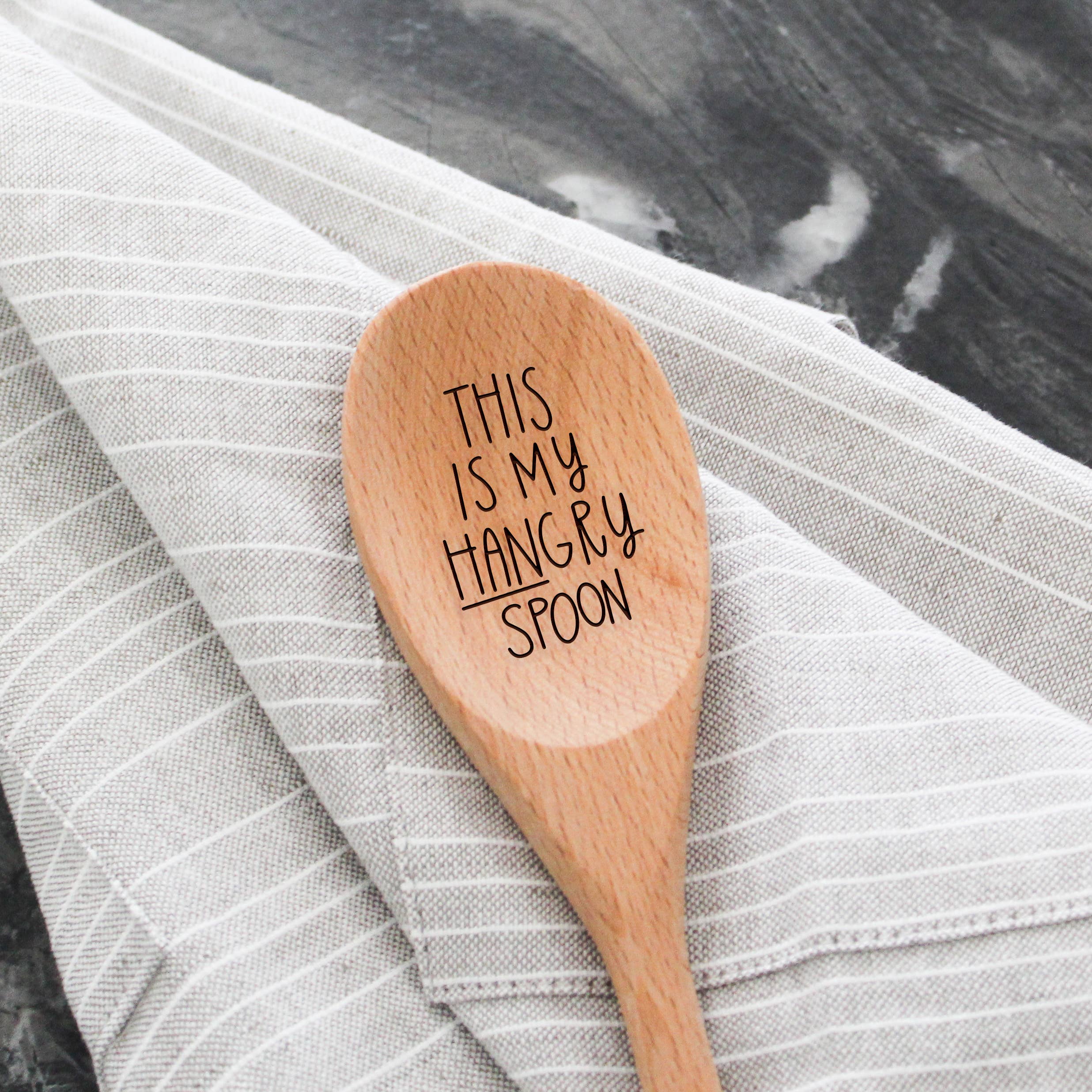The Homebody Society – This is My Hangry Spoon – Beechwood Serving Spo