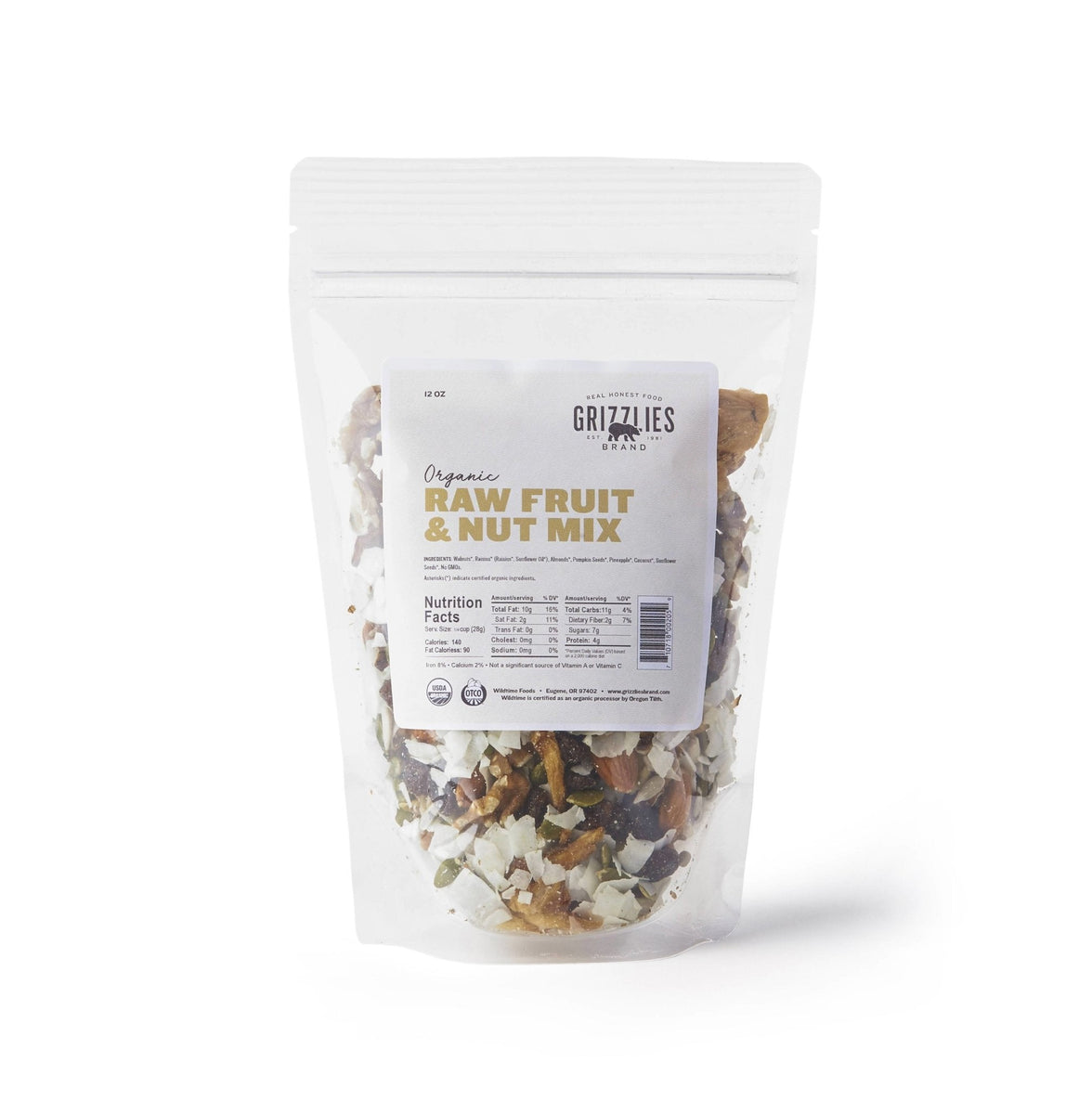 Organic Raw Fruit & Nut Trail Mix Bag – 12 x 12oz