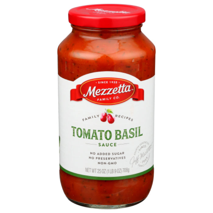Mezzetta – Sauce Pasta Tomato Sweet Basil, 25 Oz – Pack of 6