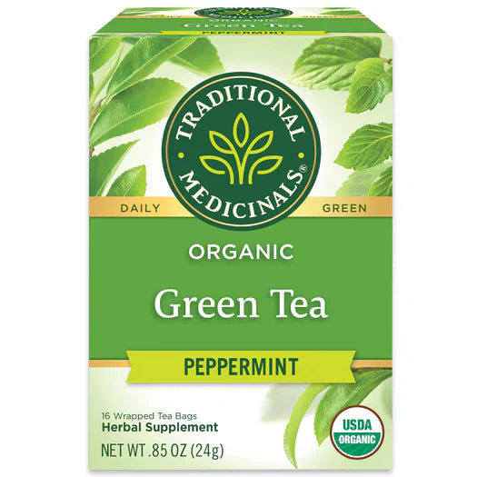 Traditional Medicinals – Green Peppermint Organic Tea, 16 Bags | Pack