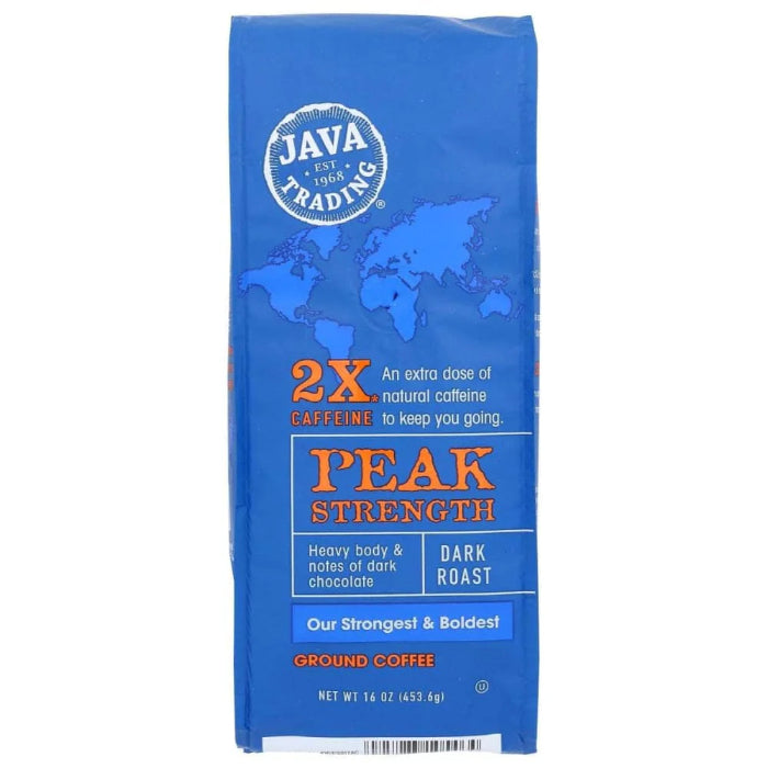 JAVA TRADING – COFFEE GROUND PEAK STRENGTH 16 OZ – Pack of 6