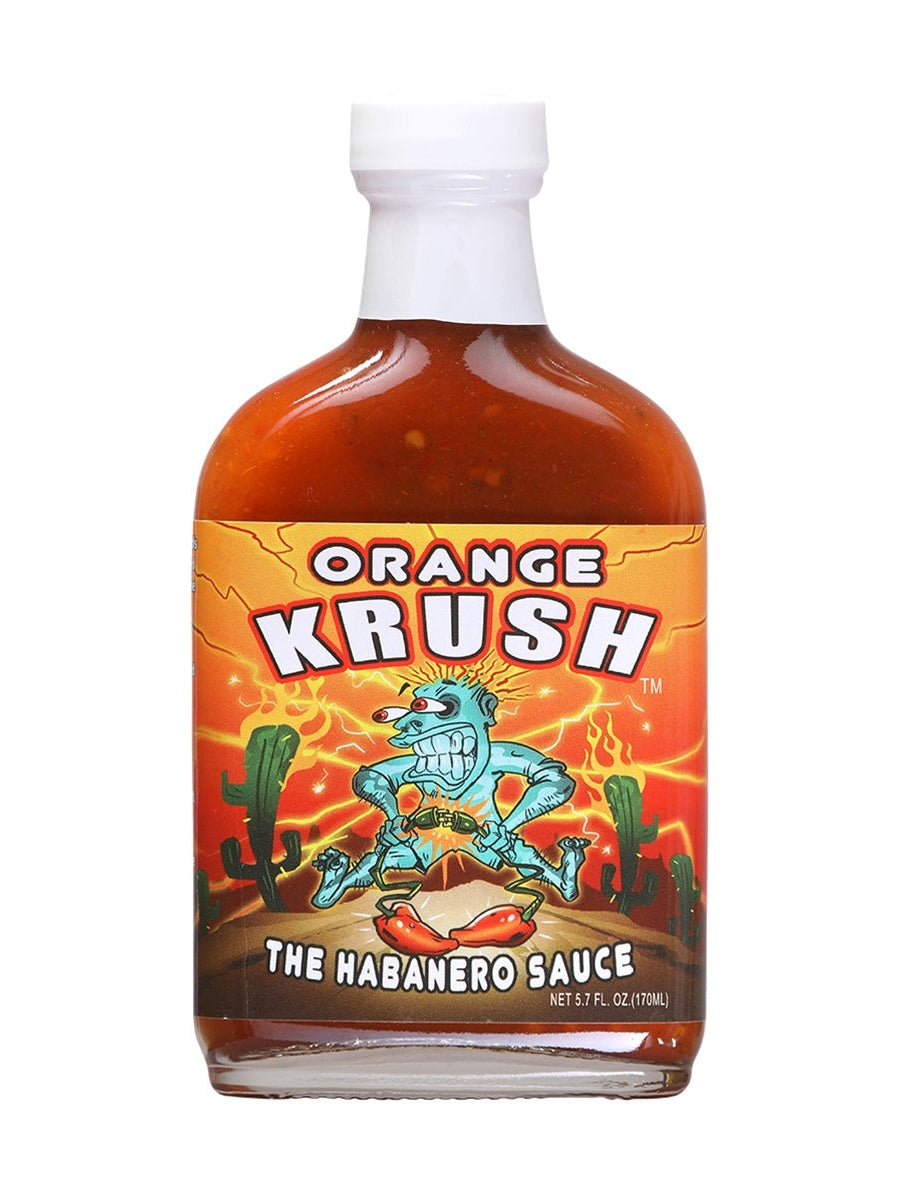 Hot Sauce Orange Krush Habanero 5.7 oz Flask Heat 10