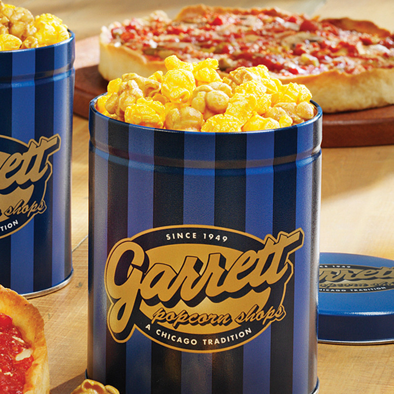 Garrett Popcorn Petite Tin & 1 Lou’s Pizza