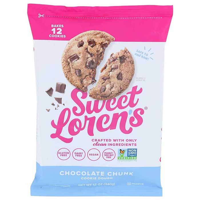 Sweet Lorens – Cookie Dough Chocolate Chunk Less Sugar, 12oz | Pack of