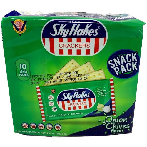 M.Y. San – Skyflakes – Crackers – Onions and Chives Flavor – 250 G