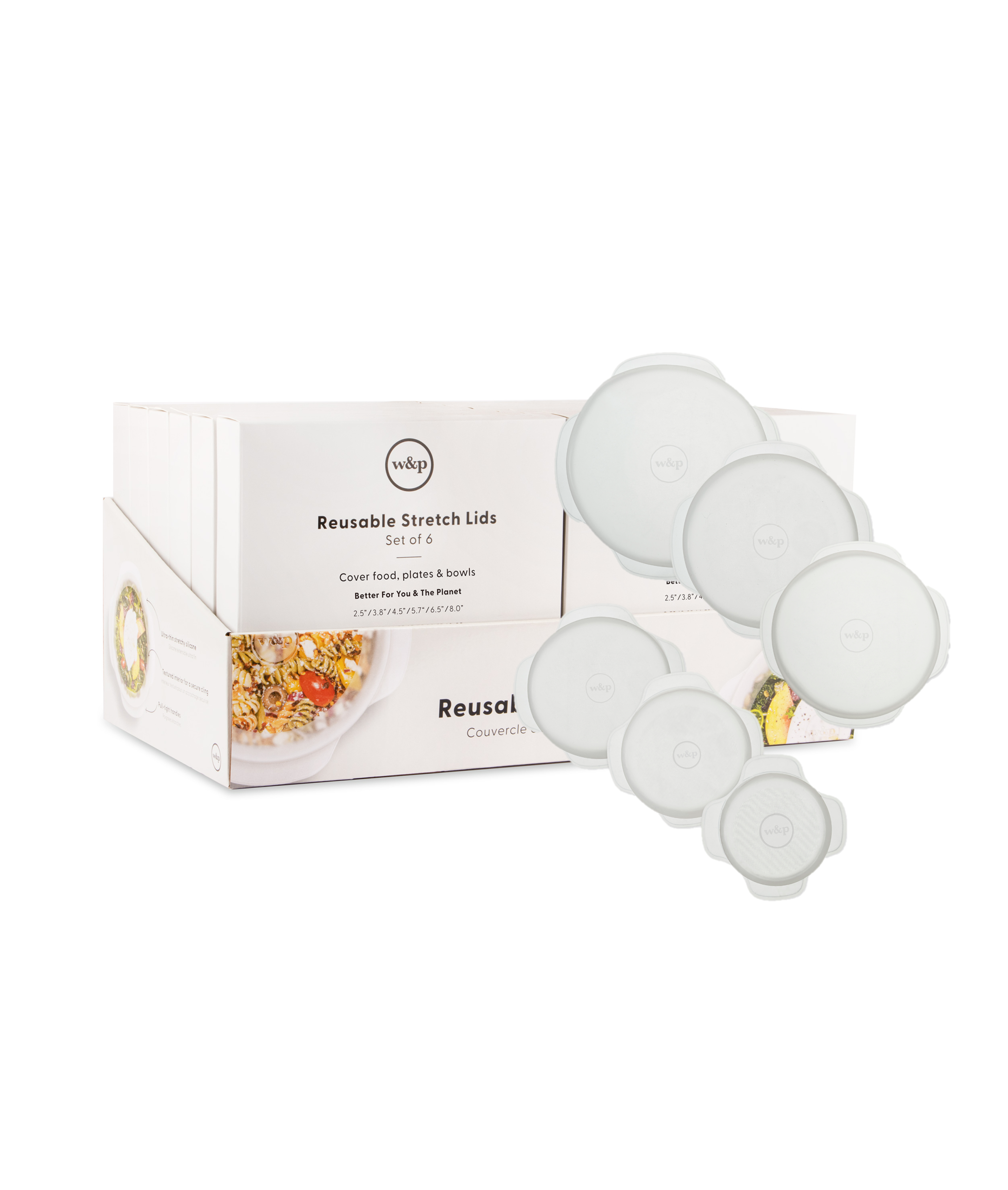 W&P – Reusable Silicone Stretch Lids – Set of 6