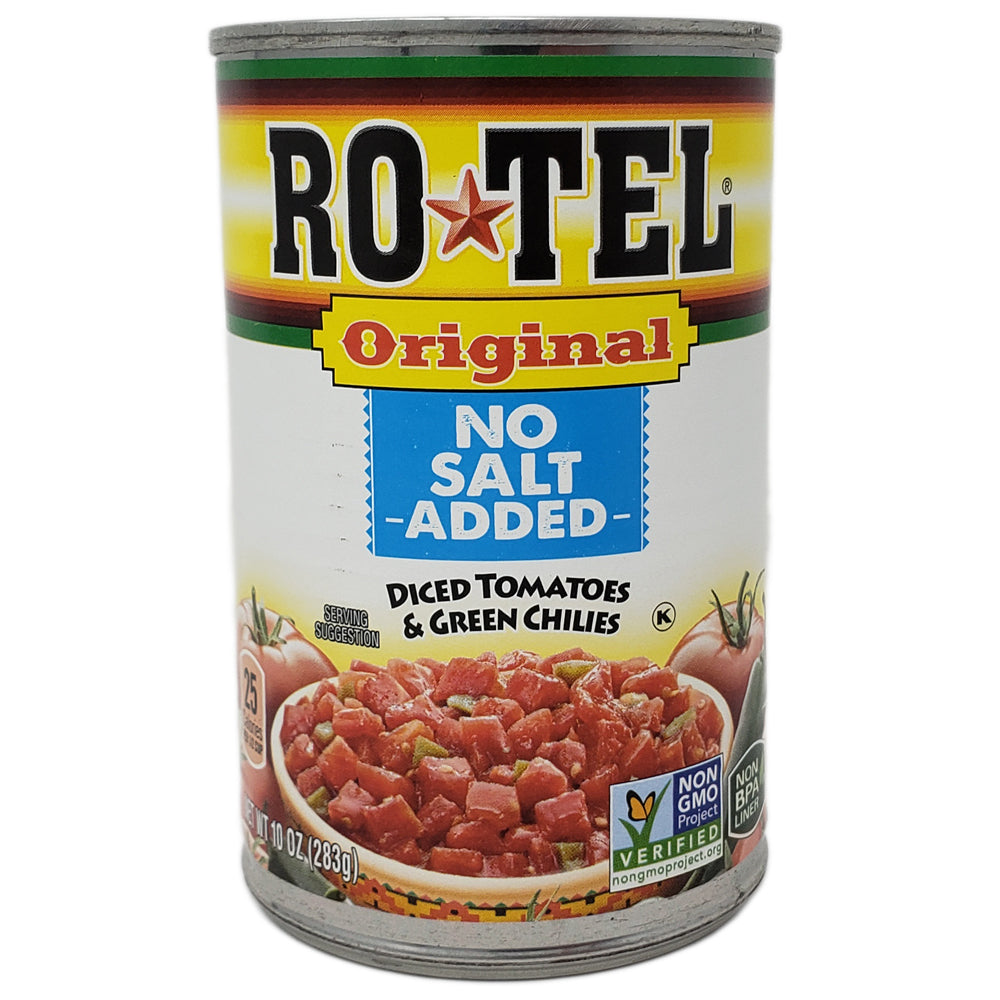 Ro-Tel No Salt Added Diced Tomatoes & Green Chilies – 10 oz.
