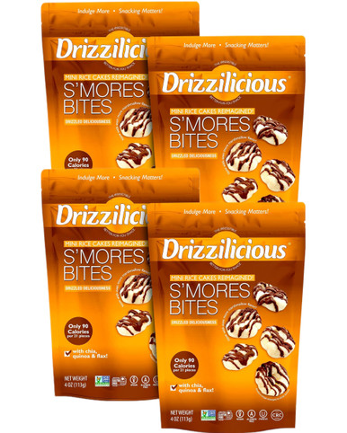 Drizzilicious S’mores Mini Rice Cake Bites, (Pack of 4)