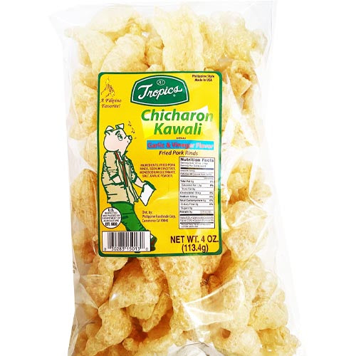 Tropics – Chicharon Kawali – Garlic and Vinegar – Fried Pork Rinds – 4 OZ