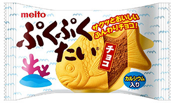 Meito “Puku Puku Tai, Chocolate”, Taiyaki Shaped Monaka, 17g
