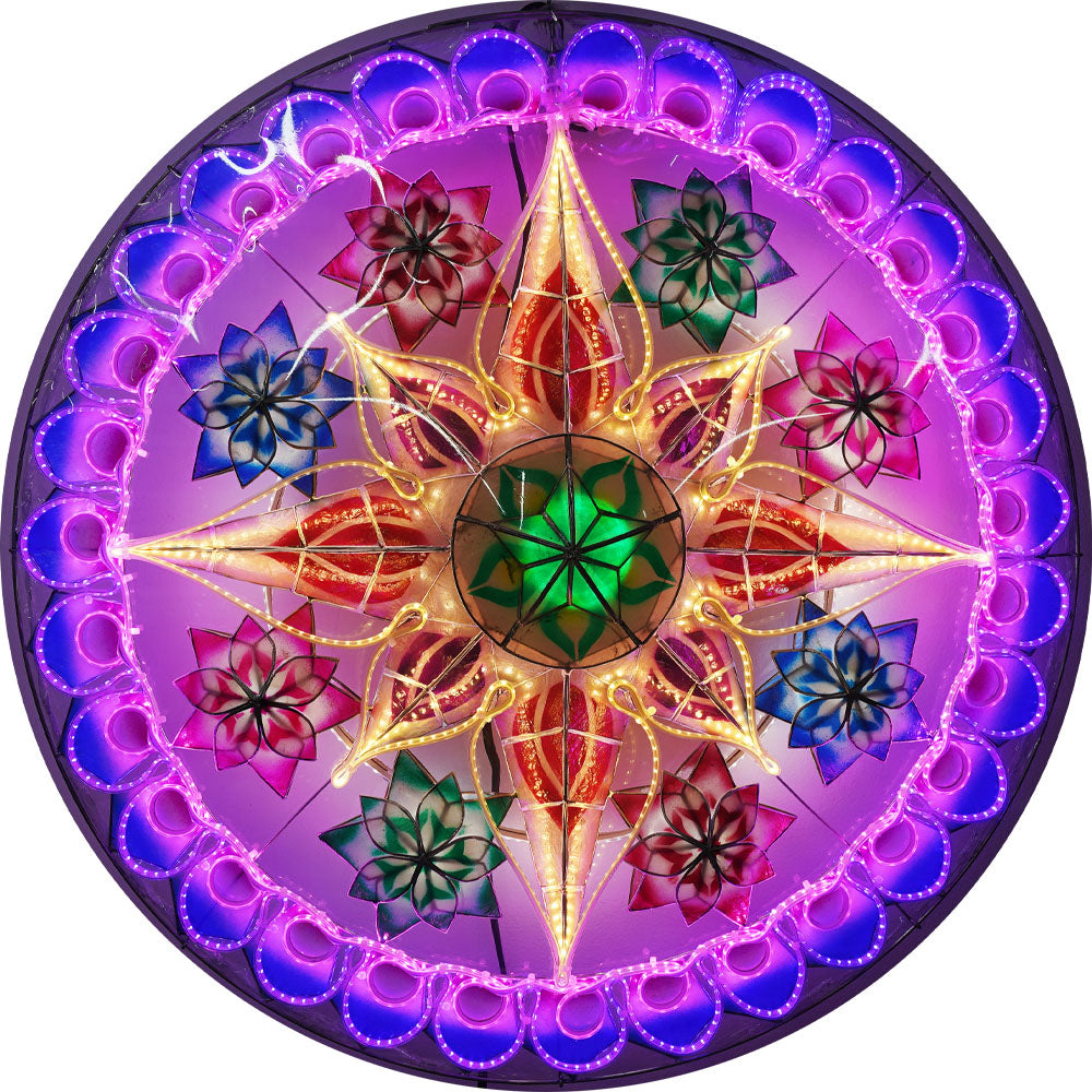Philippines Christmas Capiz Parol Lantern Star (Tala) – Purple / Blue / Yellow / White – Size 30
