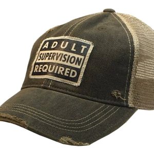 Vintage Life – Adult Supervision Required Distressed Trucker Cap