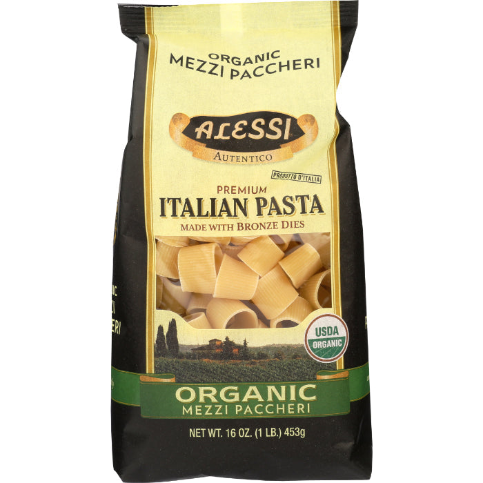 Alessi – Organic Mezzi Paccheri Pasta, 16 Oz – Pack of 6