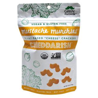Mustache Munchies – Parmesan Rosemary Organic Baked Cheesy Crackers, 4