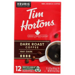 Tim Hortons – Single-Serve Dark Roast Coffee, 12 Count 4.44 oz | Pack