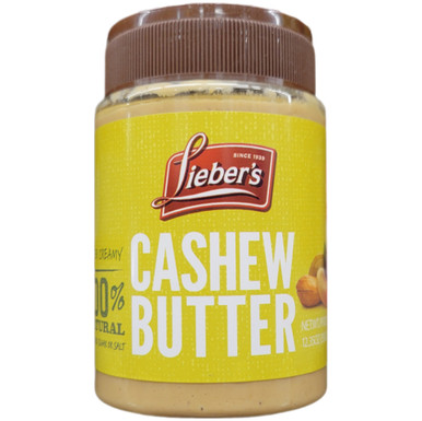 Lieber’s Cashew Butter, Natural Creamy, No Sugar No Salt, 11 oz