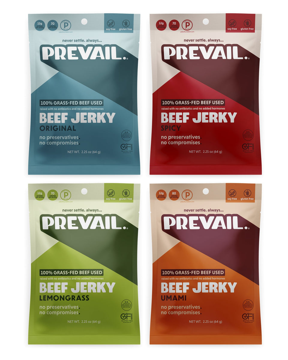 Prevail Jerky Variety Pack – 4 Bags x 2.25 oz