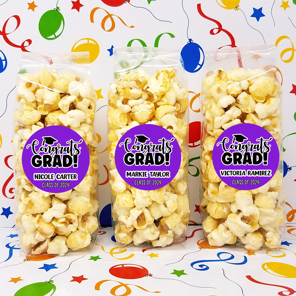 Purple Congrats Grad – Graduation Popcorn Favors