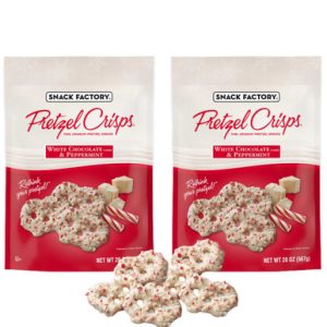 Snack Factory Pretzel Crisps White Chocolate and Peppermint, 20 oz (Pack of 2)