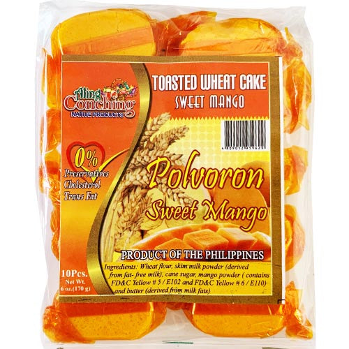 Aling Conching – Polvoron Sweet Mango – Toasted Wheat Cake -Sweet Mango – 10 Pieces – 170 G