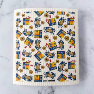 Jami Creates – Maryland Seasoning Patterned Swedish Dish Cloth
