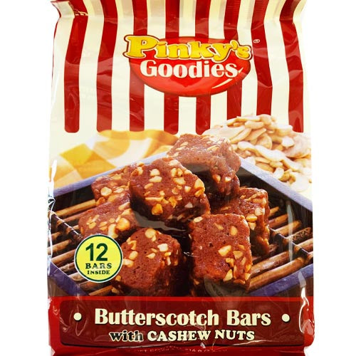 Pinky’s Goodies – Butterscotch Bars with Cashew Nuts – 12 Pieces – 7.60 OZ
