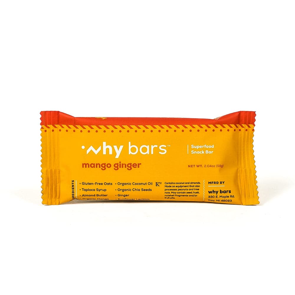 Why Bars – Mango Ginger Bar 2.04 OZ – Pack of 12