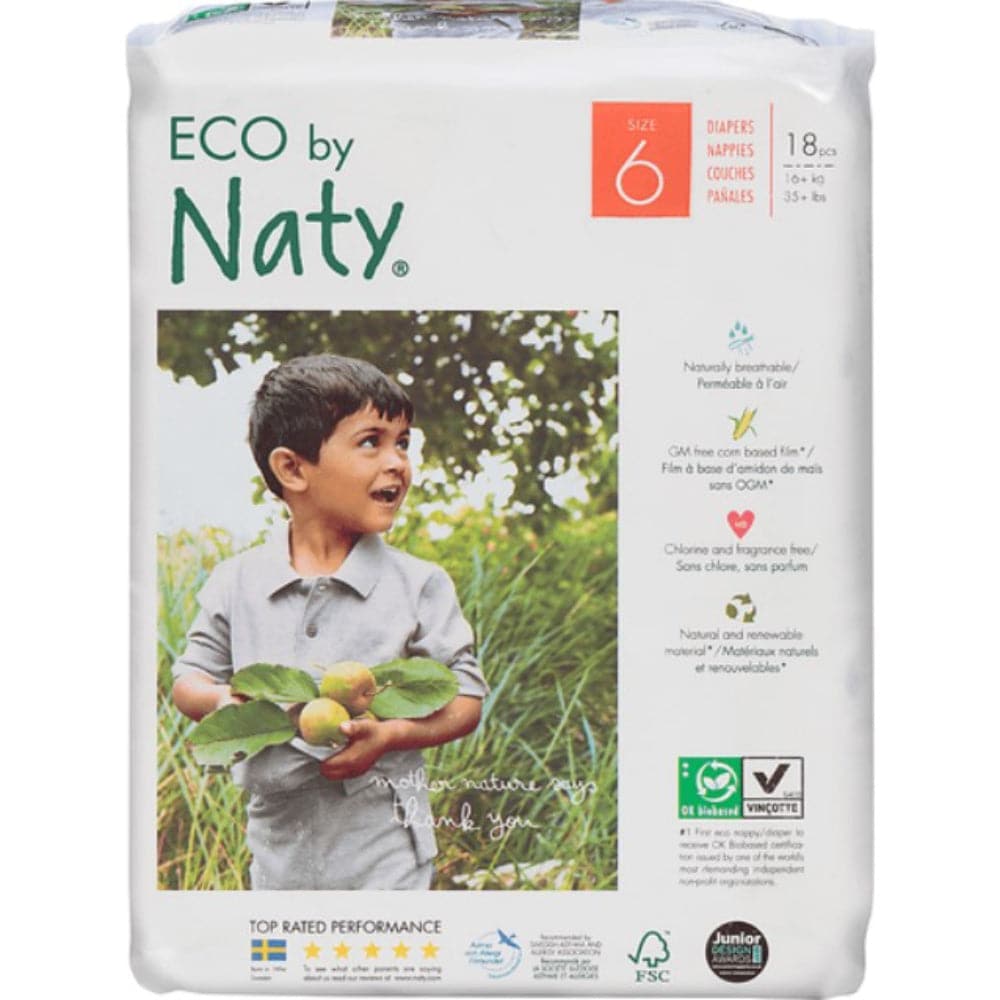 Eco by Naty – Baby Diapers Size 6, 18 Pcs