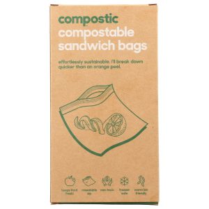 Compostic – Compostable Sandwich Bags, 20 Each (Pack Of 12)