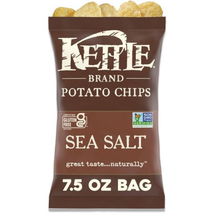 Kettle Foods – Chip Potato Sea Salt 7.5 Oz – Pack Of 12