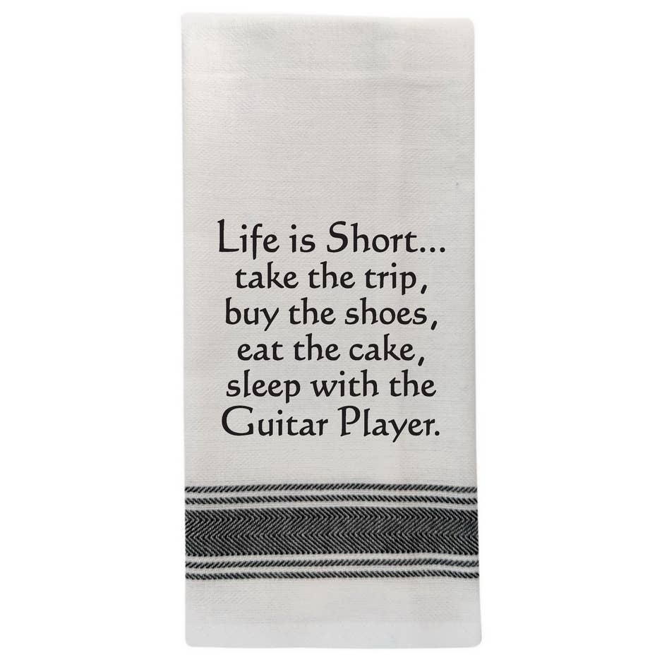 Wild Hare Designs – “Life is short. Take the trip…” White Kitchen Towe
