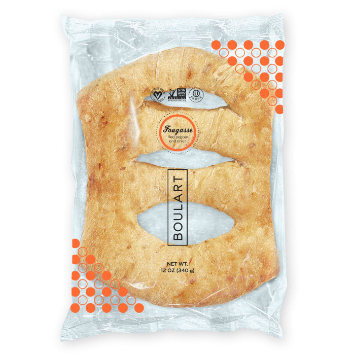 Boulart – Loaf Red Pepper Onion Focaccia Individual, 12 oz – Pack of 1