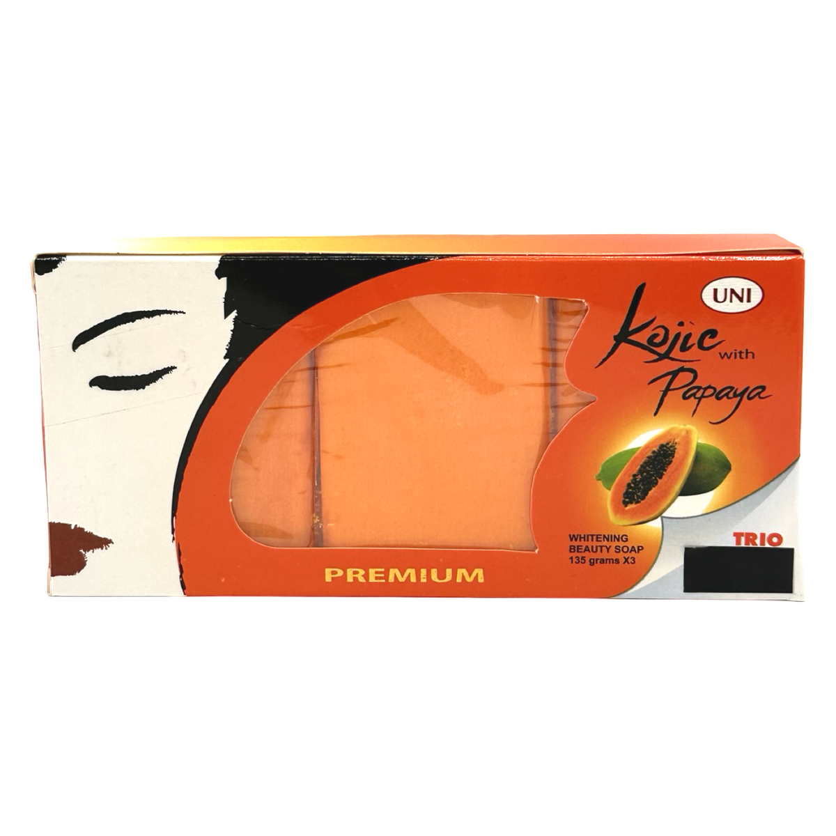 UNI – KOJIC with Papaya Soap – TRIO – 3 x 135G – 405 G