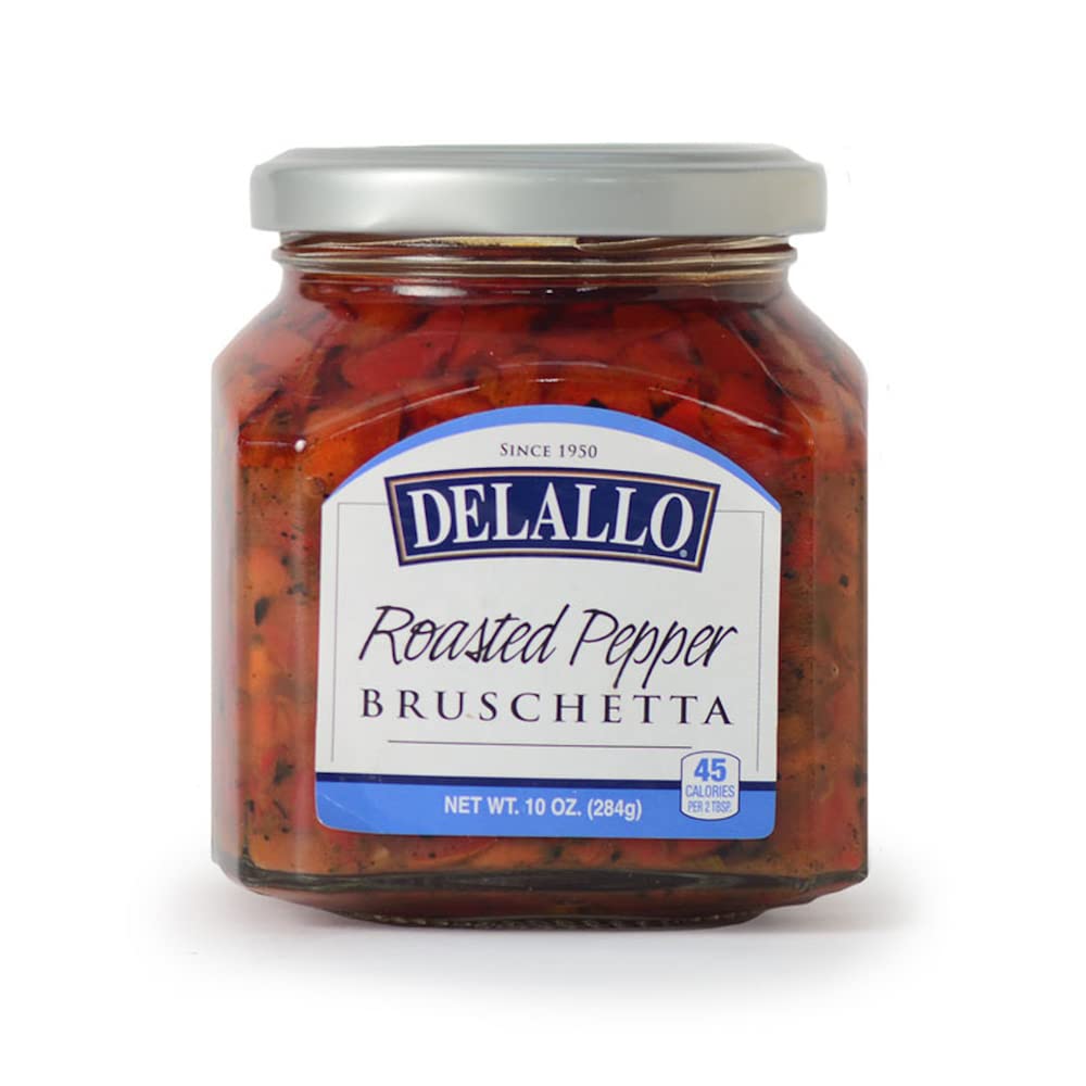 Delallo – Bruschetta Roasted Pepper, 10 Oz | Pack of 6
