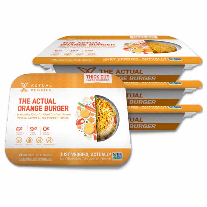 Actual Veggies – Burger, 8oz | Multiple Flavors | Pack of 6