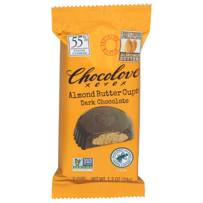 Chocolove – Almond Butter Cups Dark Chocolate, 1.2 Oz | Pack of 10