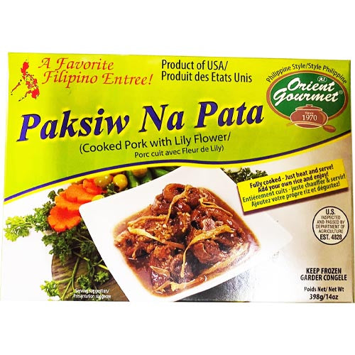 Orient Gourmet – Paksiw Na Pata – Cooked Pork with Lily Flower – Fully Cooked – Just Heat and Serve – 14 OZ