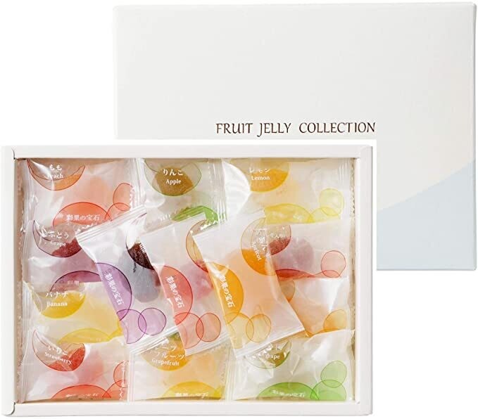 Saika no Houseki, Colorful Fruits Jelly Gummy Candy, 44 pcs in 1 box, Tomizen, For Gift