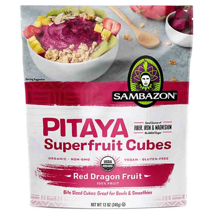 Sambazon – Pitaya Dragon Fruit Cubes, 12oz | Pack of 8