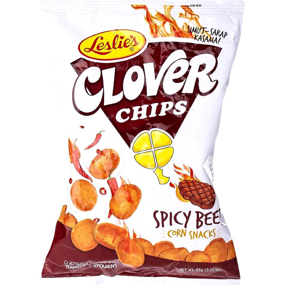 Leslie’s – Clover Chips – Spicy Beef Corn Snacks – 85 G