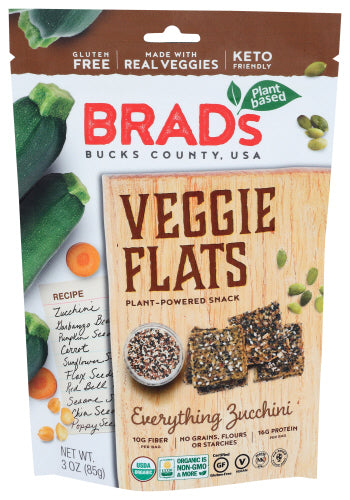Brad’s – Plant Based Flats Veggie Zucchini, 3 oz – Pack of 12